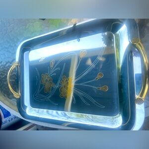 Vintage MCM Oro 💛 18/10 Stainless Steel w/ 24k Gold on Floral & Handles 💛